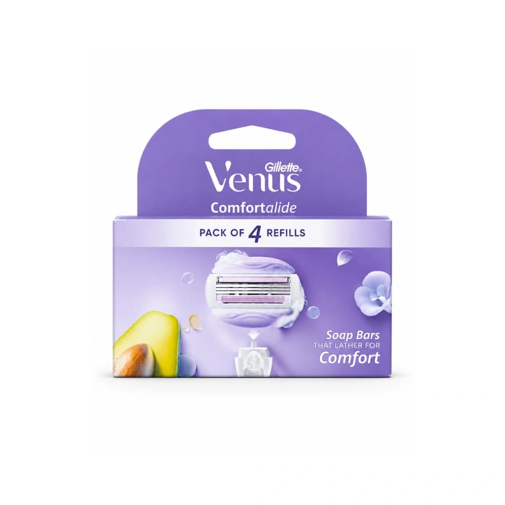 GILLETTE VENUS COMFORTALIDE HAIR REMOVAL RAZOR BLADES/REFILLS PACK OF 4