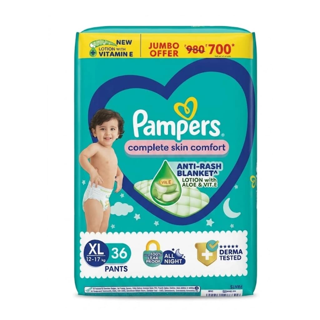 PAMPERS COMPLETE SKIN COMFORT XL 36 PANTS 12-17 KG