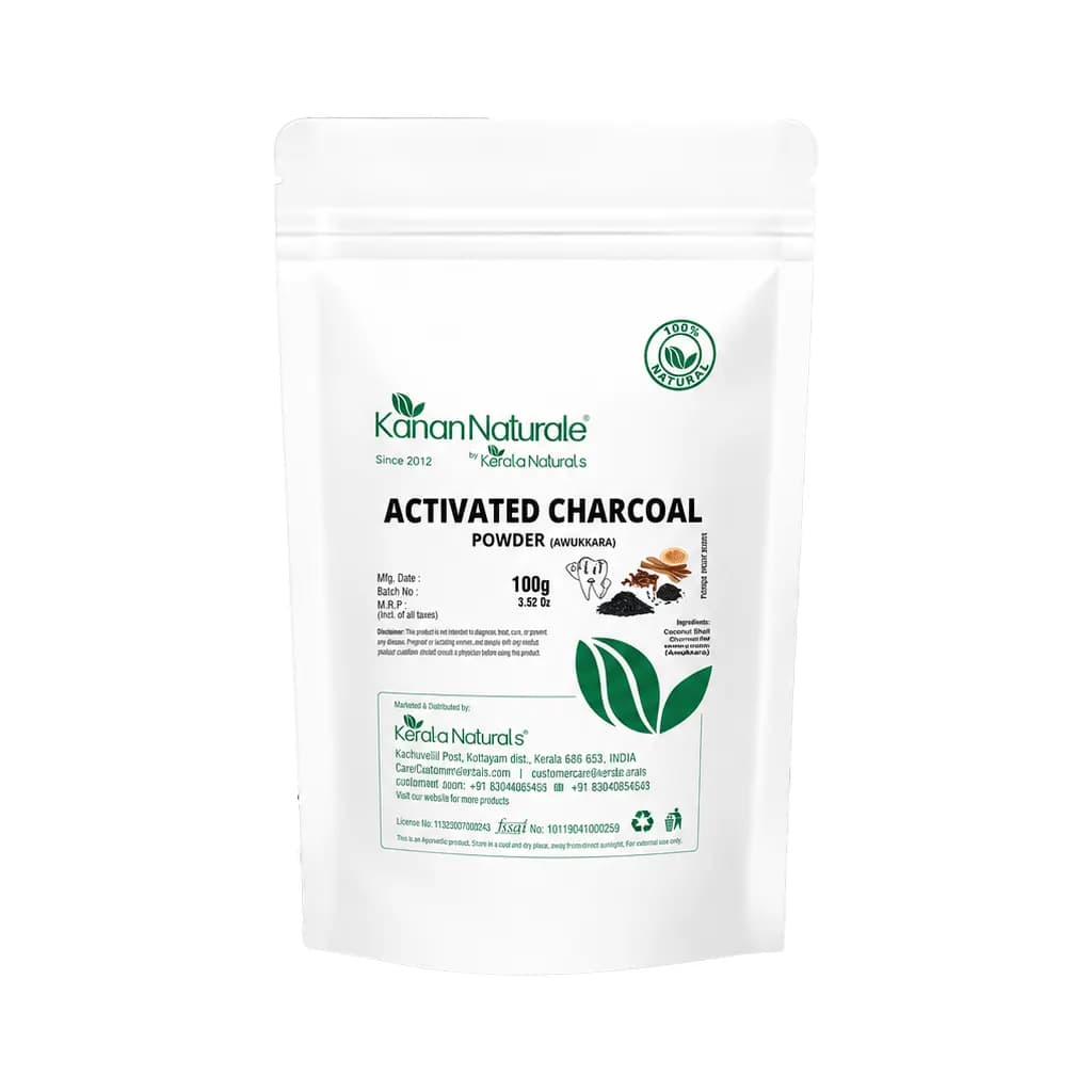 KERALA NATURALS - ACTIVATED CHARCOAL FROM RICE HUSK 100 GM