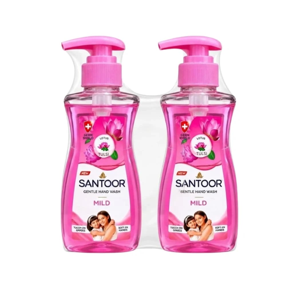SANTOOR GENTLE HANDWASH MILD LOTUS & TULSI 100ML+100ML BUY 1 GET 1 FREE