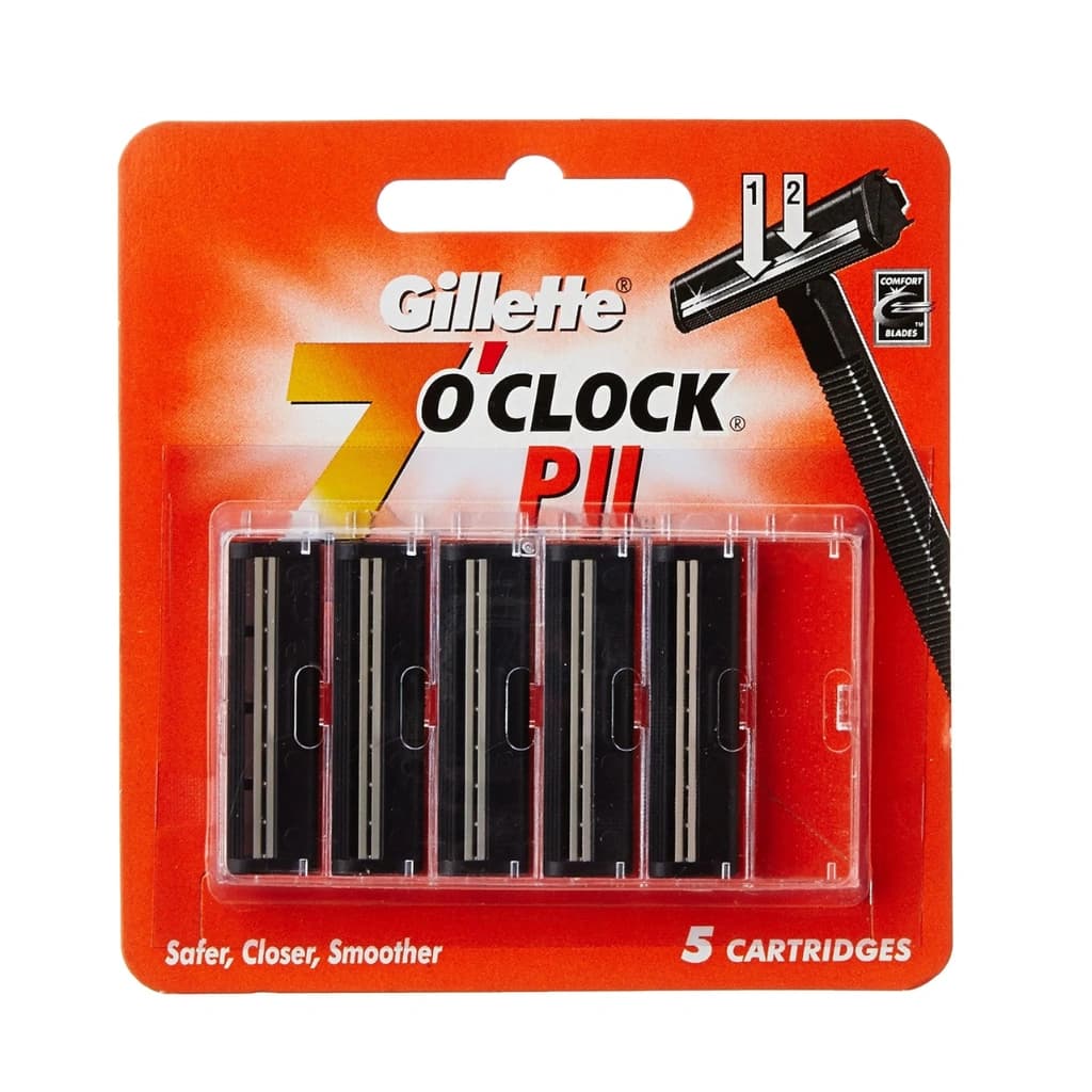 GILLETTE 7'O' CLOCK PII 5 CARTRIDGES