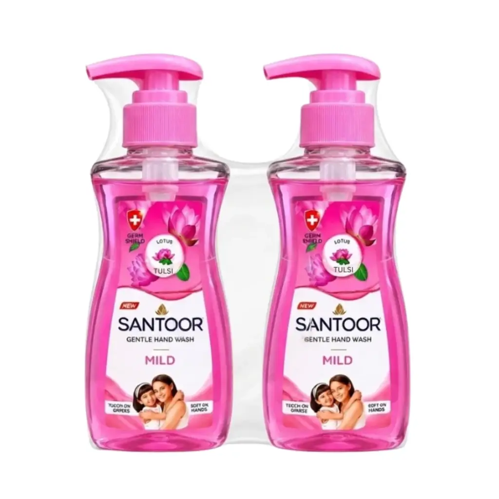 SANTOOR GENTLE HANDWASH MILD LOTUS & TULSI 100 ML+100 ML BUY 1 GET 1 FREE