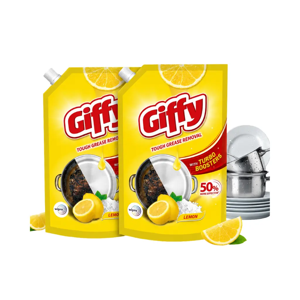 GIFFY LIQUID DISH WASH GEL LEMON & ACTIVE SALT 2* 900 ML BUY 1 GET ONE 1 FREE