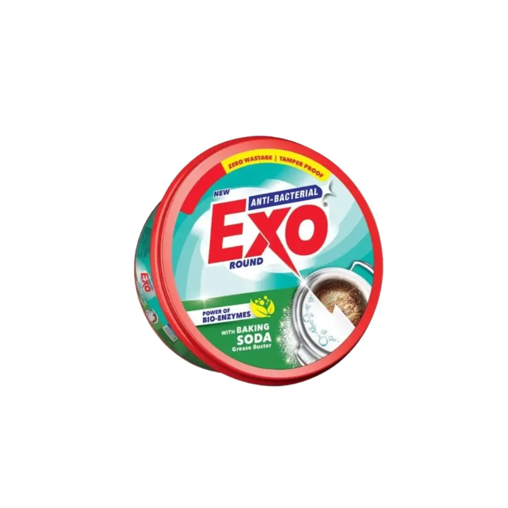 EXO ANTI BACTERIAL BAKING SODA ROUND DISH WASH BAR 250 GM