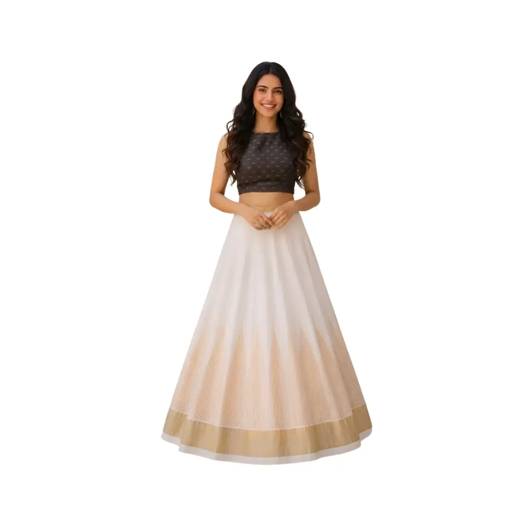 KUTHAMPULLY KERALA TRADITIONAL SEMI STITCHED SKIRT AND BLOUSE