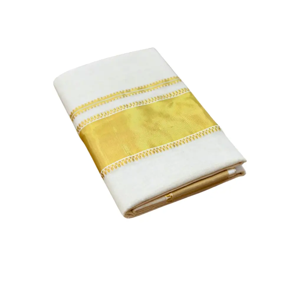 Pure Handloom Tissue border side design with blouse Kayithiri