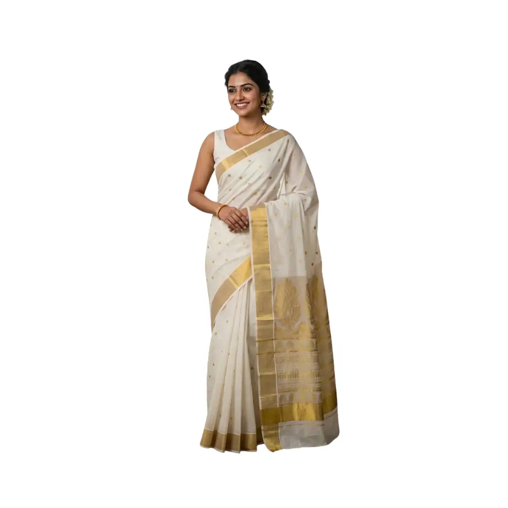 Rich Pallu pure cotton body full work saree Handloom replica