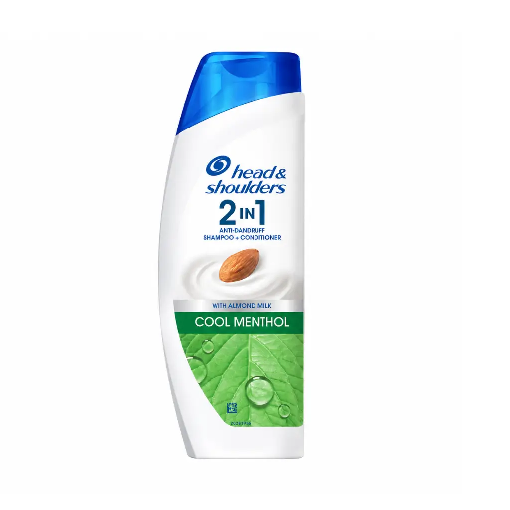 HEAD & SHOULDERS COOL MENTHOL 2 IN 1 ANTI-DANDRUFF SHAMPOO+CONDITIONER WITH ALMOND MILK 180 ML