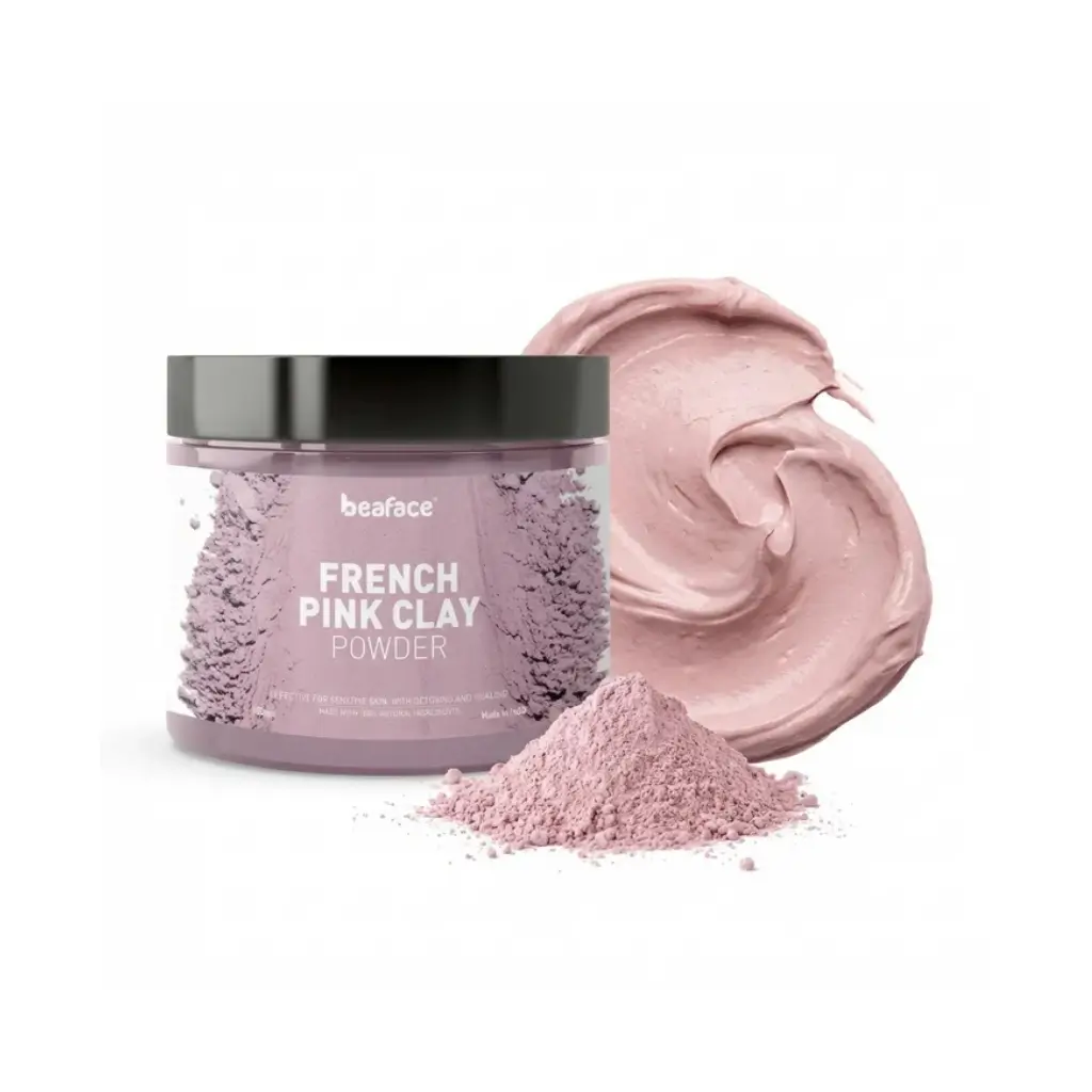 BEAFACE FRENCH PINK CLAY POWDER REMOVES DIRT FACE MASKS 100 GM