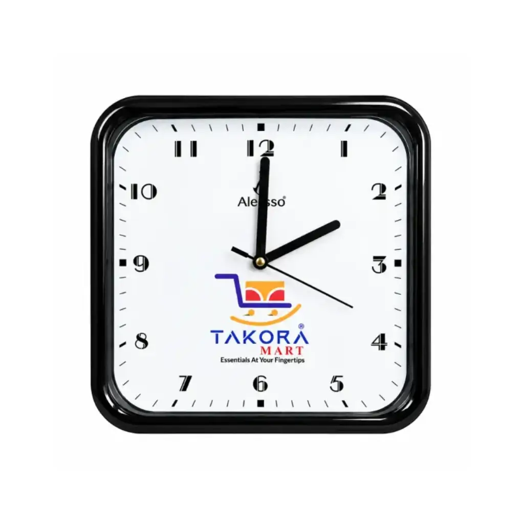 TAKORA MART STYLISH SQUARE ANALOG WALL CLOCK 10 INCHES