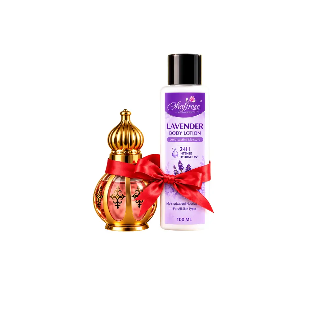 BODY LOTION + SHAFF ROSE ATHAR 15 ML