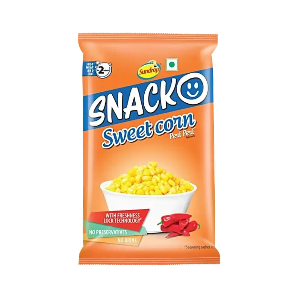 SUNDROP SNACKO SWEET CORN PERI PERI 153.1 GM