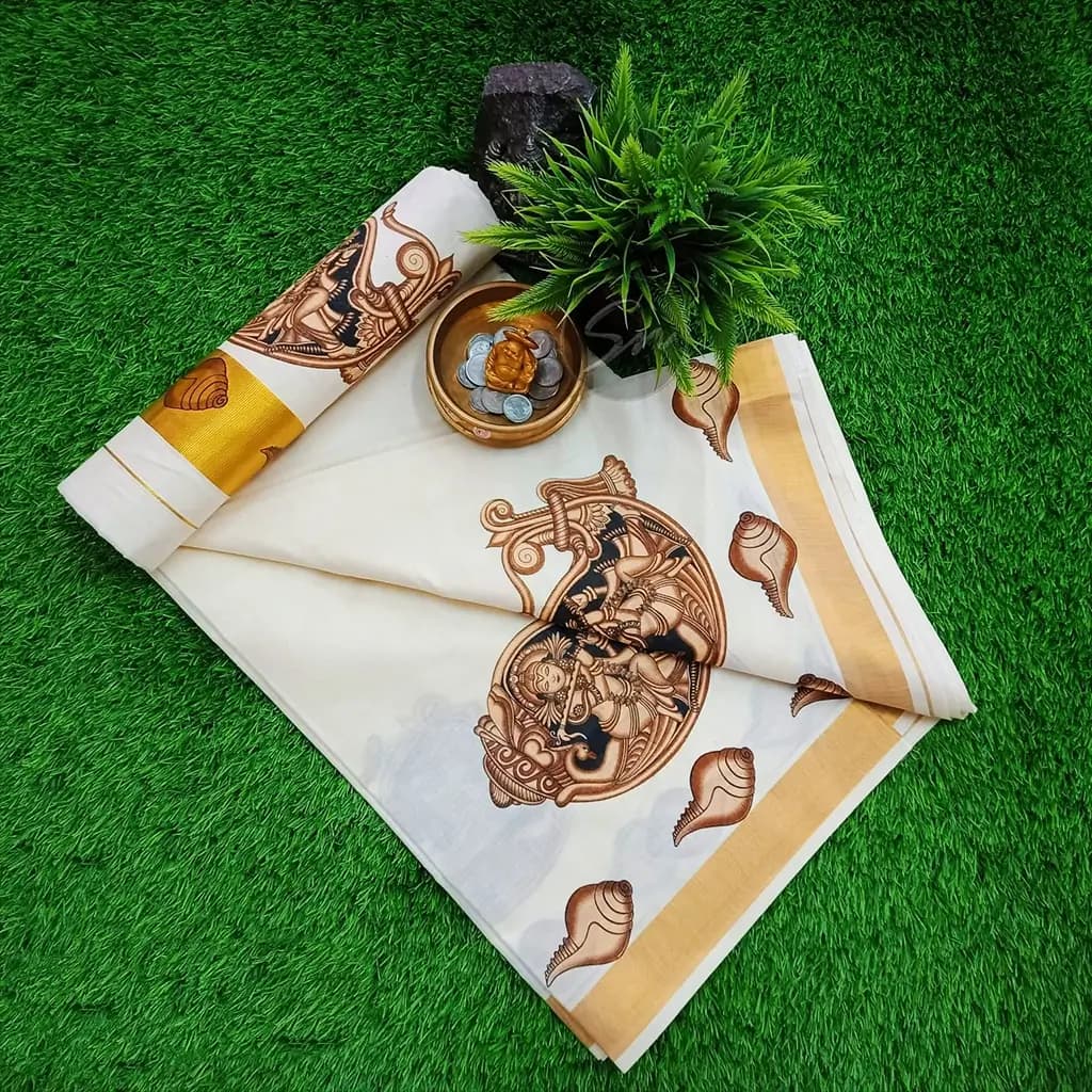 COTTON SAREE WITH MURAL PRINT 1